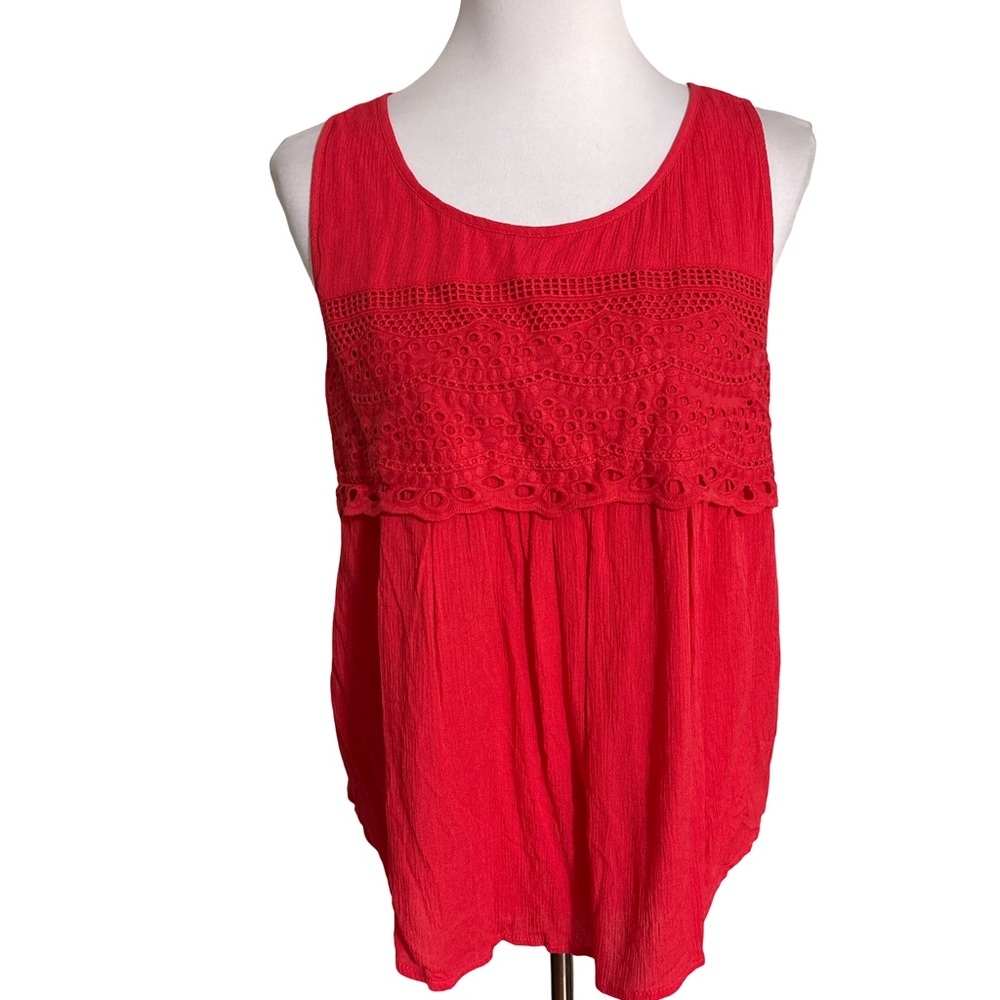 Eye Shadow Red Sleeveless Eyeshadow Blouse